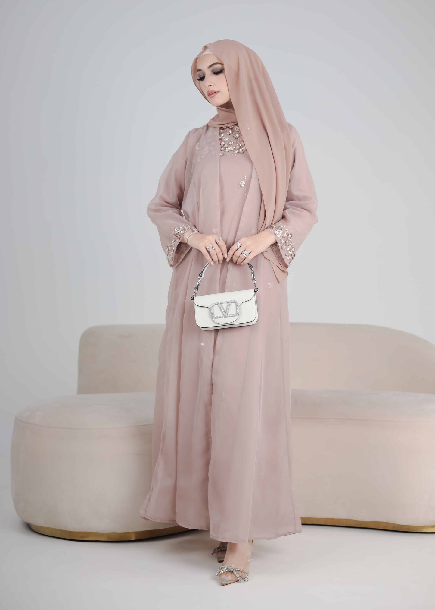 SERENE ABAYA PETITE (DUSTY PINK)