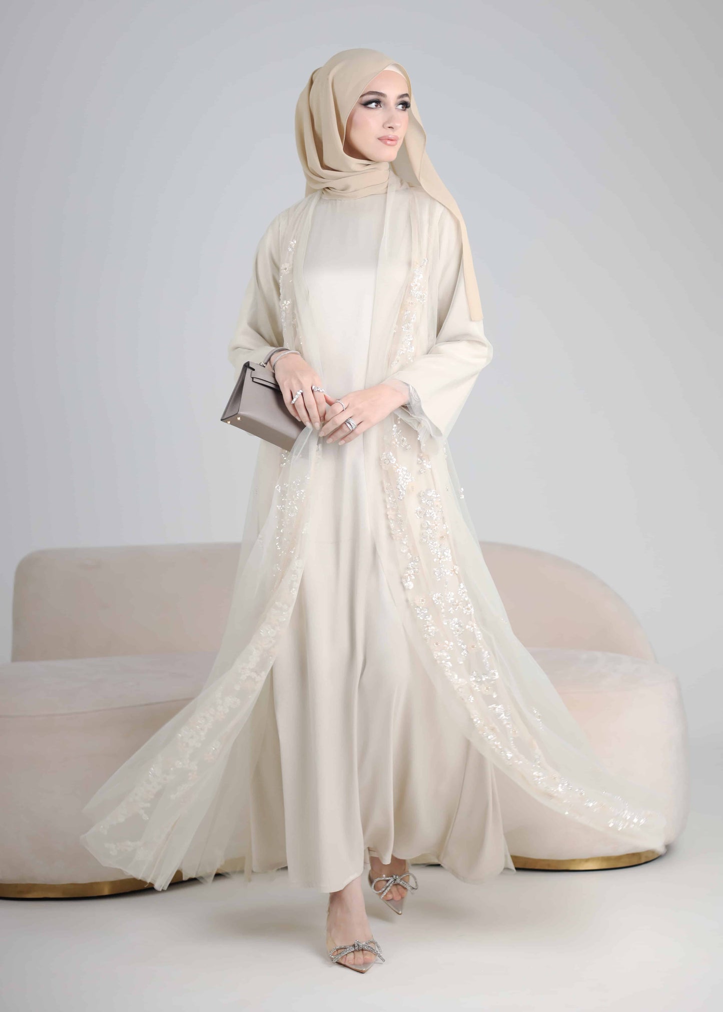 RANYA ABAYA TALL (CHAMPAGNE)