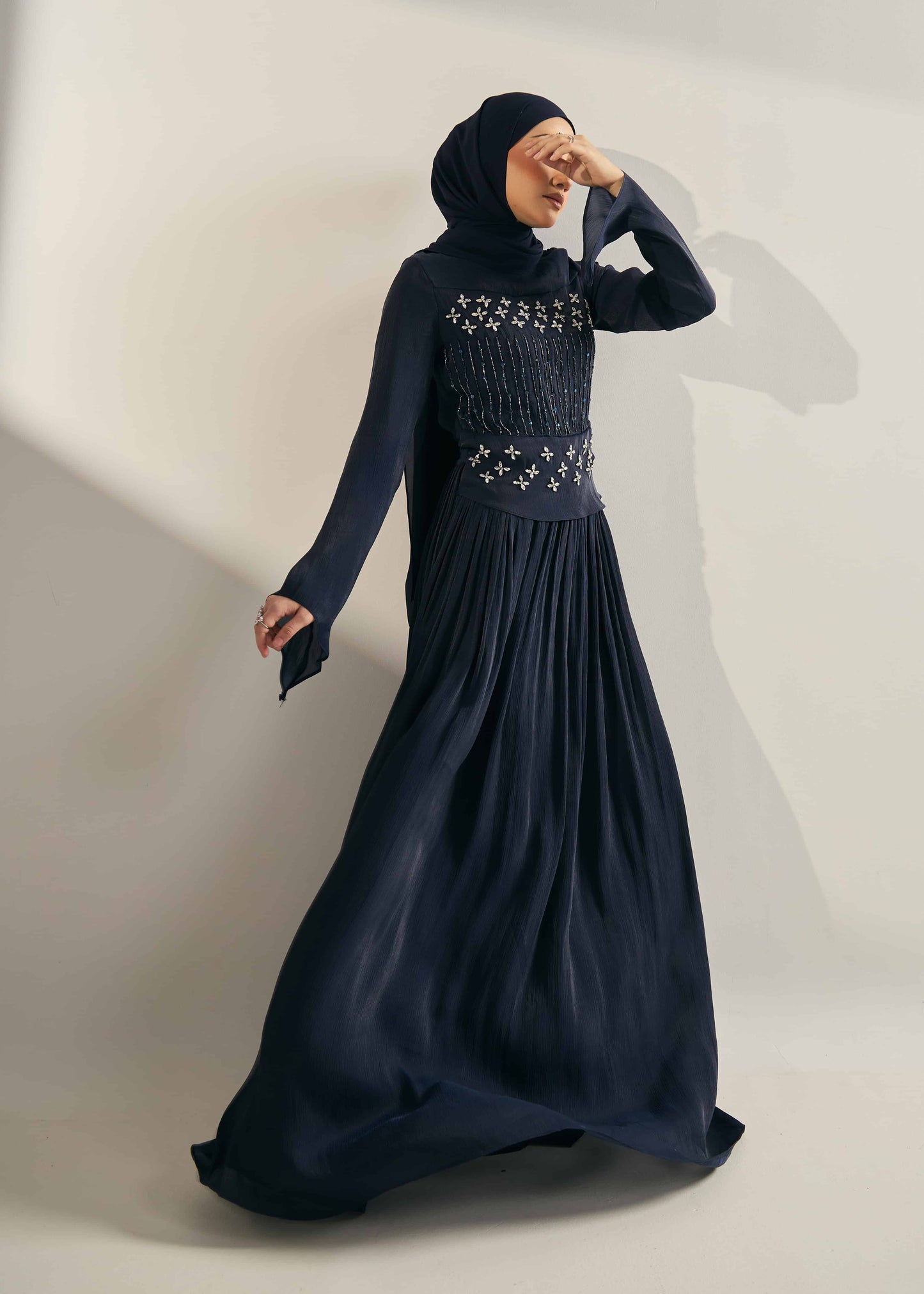 MINOR DEFECT ELYSIA DRESS (NAVY BLUE)
